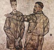 Egon Schiele Double Portrait of Heinrich Bensch and his Son Otto Germany oil painting artist